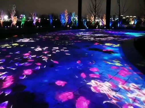  Outdoor multimedia ground interactive projection of night garden