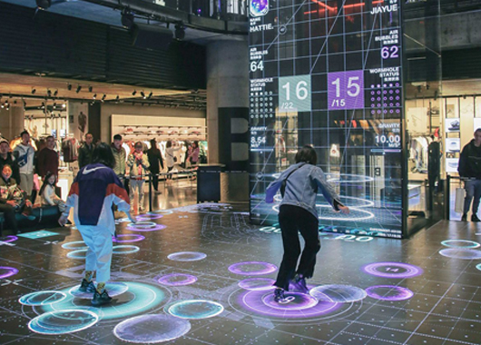  Application scenarios of ground interactive projection in large shopping malls, supermarkets, shopping centers and trade centers