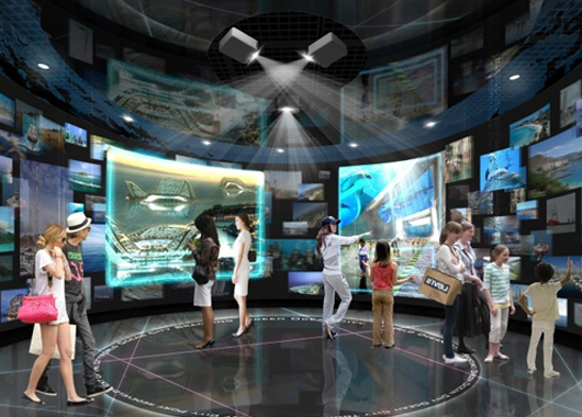  The application scenario of interactive wall projection in the exhibition hall
