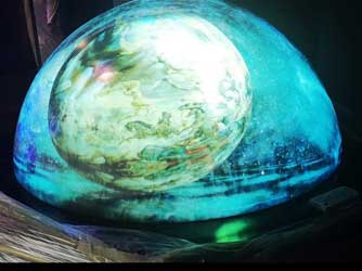  Spherical screen projection - outward projection hemisphere - curious digital technology